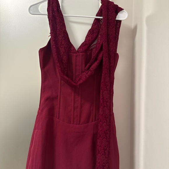 (Sold out) Runaway The Label Starla Bustier Scarf Mini Dress Plum Size Small NWT - Picture 4 of 6